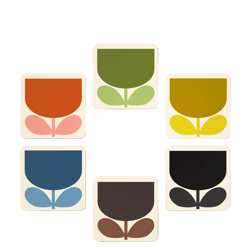 Orla Kiely Set of 6 Block Flower Coasters Jarrolds, Norwich